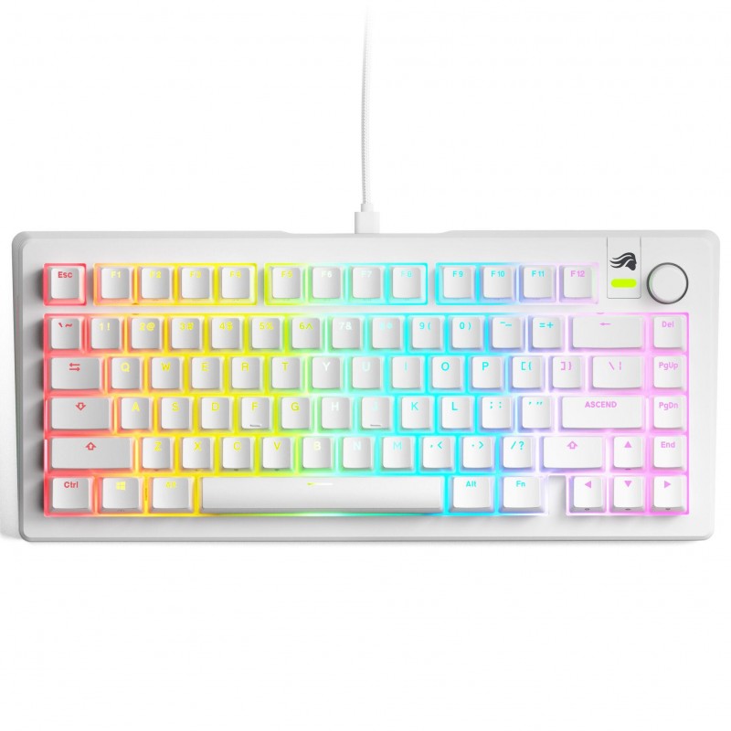 Геймърска механична клавиатура Glorious GMMK 3 75% White - Fox Linear Switches, GL-KEY-GATA-2729