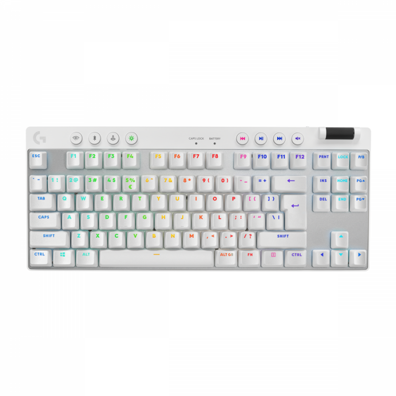 Геймърска механична клавиатура Logitech G Pro X TKL White Lightspeed Tactile Switch, LOGITECH-KEY-GPRO-X-TKL-W