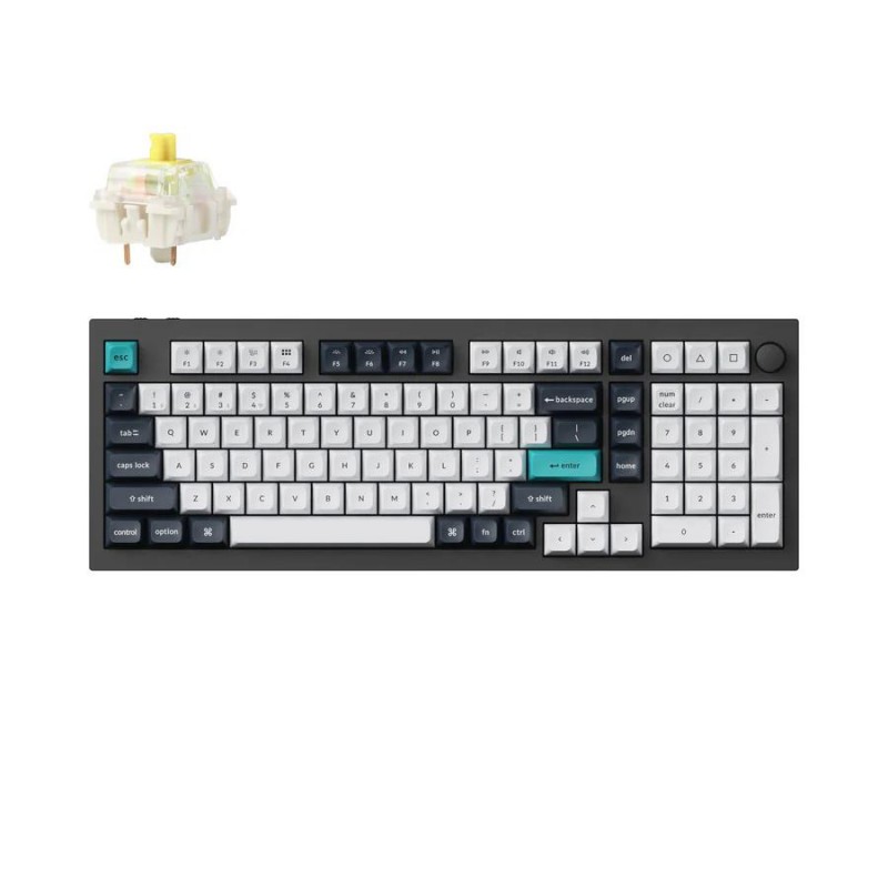 Механична клавиатура Keychron Q5 Max QMK Carbon Black - Gateron Jupiter Banana, KEYCHRON-KEY-Q5M-M4