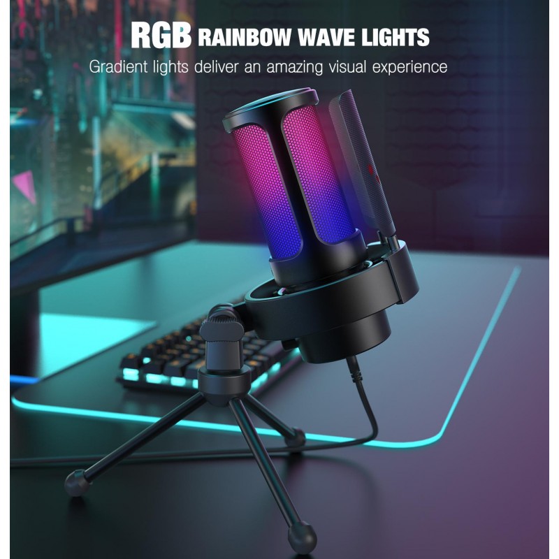 Настолен микрофон FIFINE A8V RGB - Black