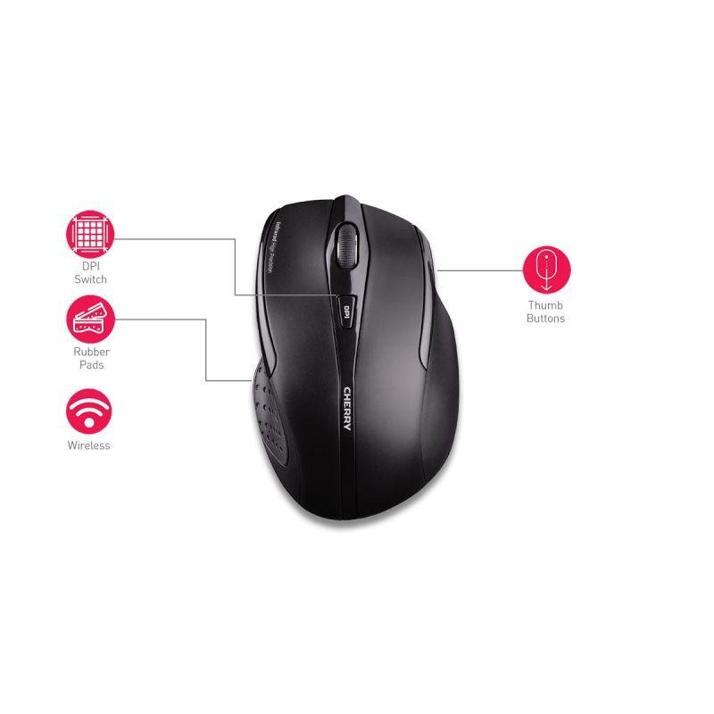 Безжична мишка CHERRY MW 3000, USB, 2.4Ghz, Черна-CHERRY-MOUSE-JW-T0100