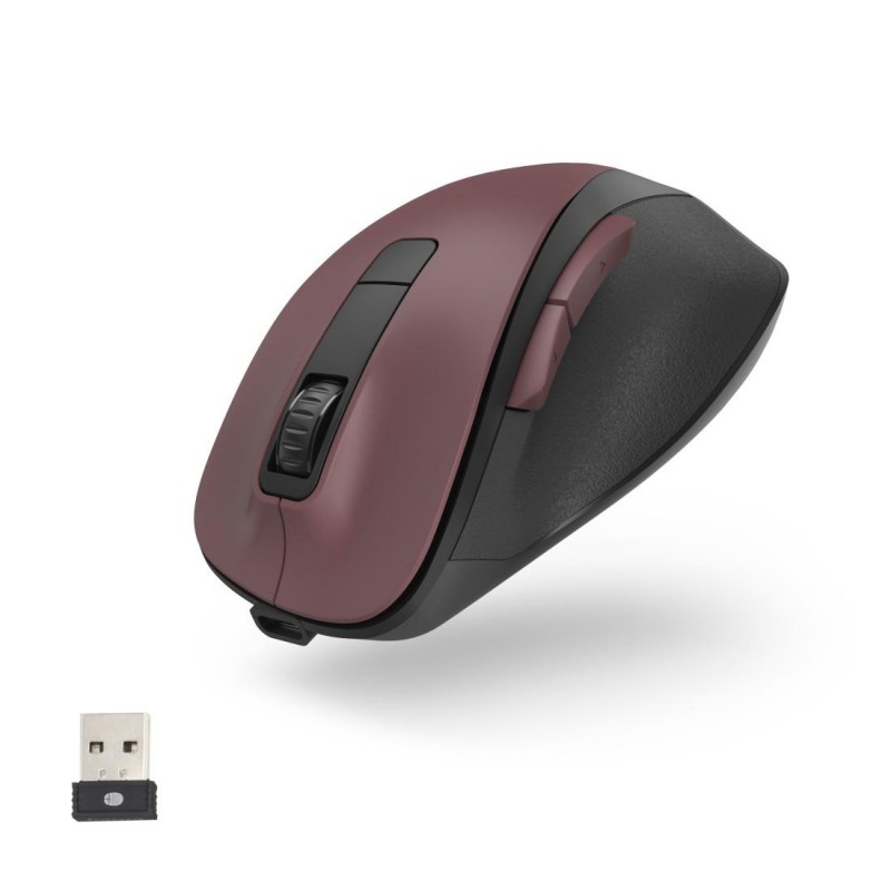 Безжична оптична мишка HAMA MW-500 Recharge , бордо, 6 бут.,800/1200/1600 dpi, безшумна, HAMA-173033