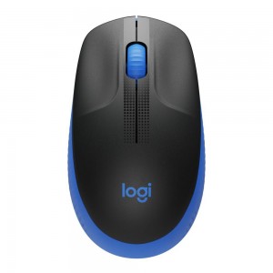 Безжична оптична мишка LOGITECH M190 Full-Size, USB, 1000 dpi, 3 бутона, Син