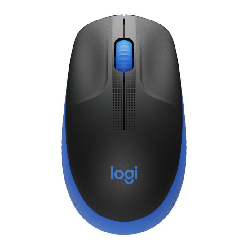 Безжична оптична мишка LOGITECH M190 Full-Size, USB, 1000 dpi, 3 бутона, Син, LOGITECH-MOUSE-M190-BL