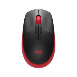 Безжична оптична мишка LOGITECH M190 Full-Size, USB, 1000 dpi, 3 бутона, Червен