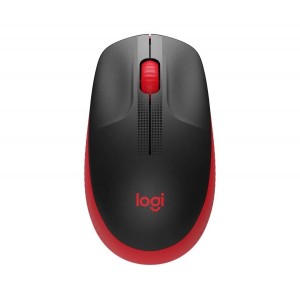 Безжична оптична мишка LOGITECH M190 Full-Size, USB, 1000 dpi, 3 бутона, Червен