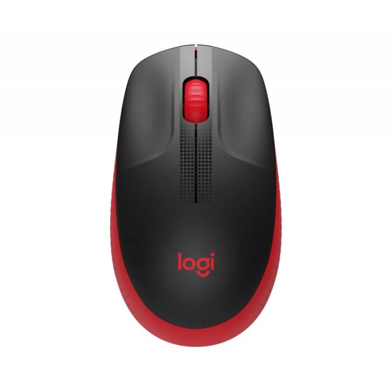 Безжична оптична мишка LOGITECH M190 Full-Size, USB, 1000 dpi, 3 бутона, Червен, LOGITECH-MOUSE-M190-RD