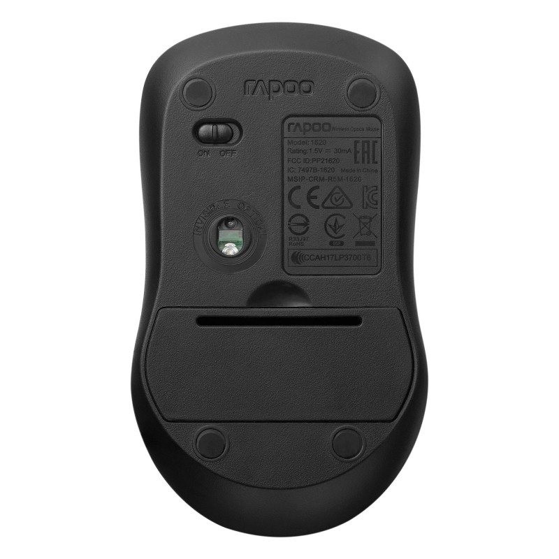 Безжична оптична мишка RAPOO 1680, Тиха, 2.4Ghz, Черна, RAPOO-14369