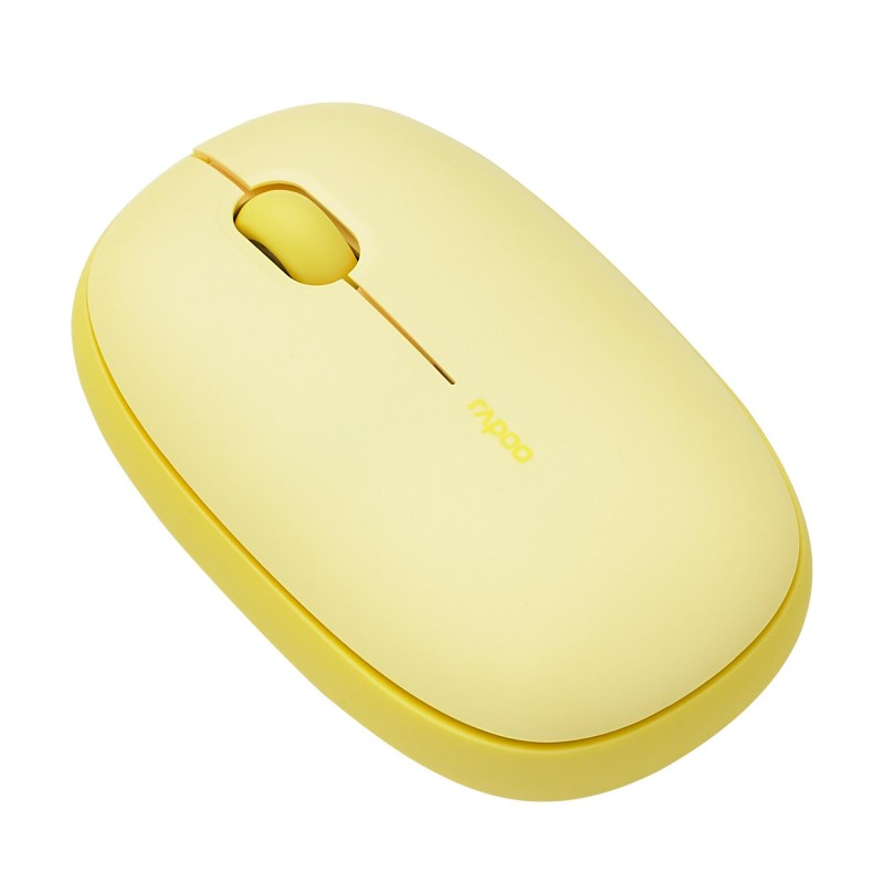 Безжична оптична мишка RAPOO M660, Multi-mode, Свързване с 3 у-ва, Тиха, Жълта, RAPOO-14382