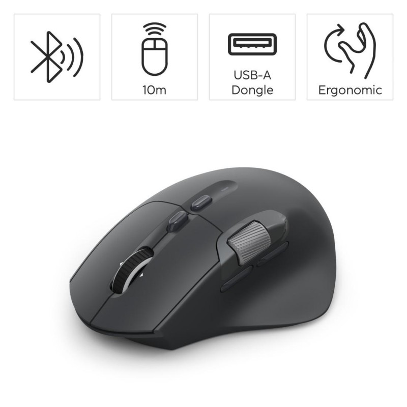 HAMA Мишка „WM-900“ мултифункционална, ергономична, Bluetooth, батерия, RGB, черна