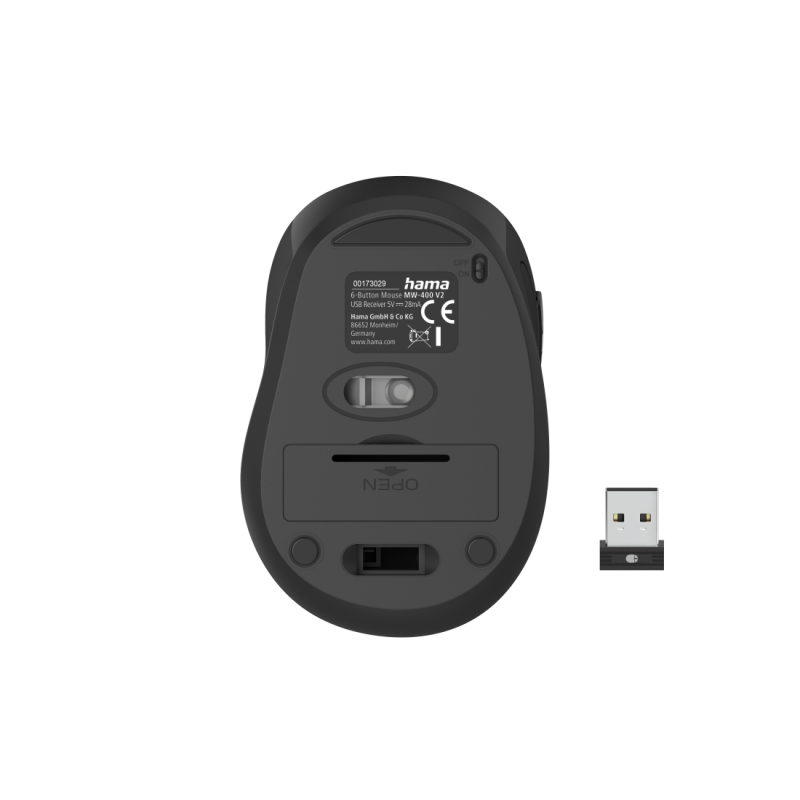 Hama MW-400 V2 6-бутонна безжична мишка, ергономична, USB, сигнално жълта, HAMA-173029