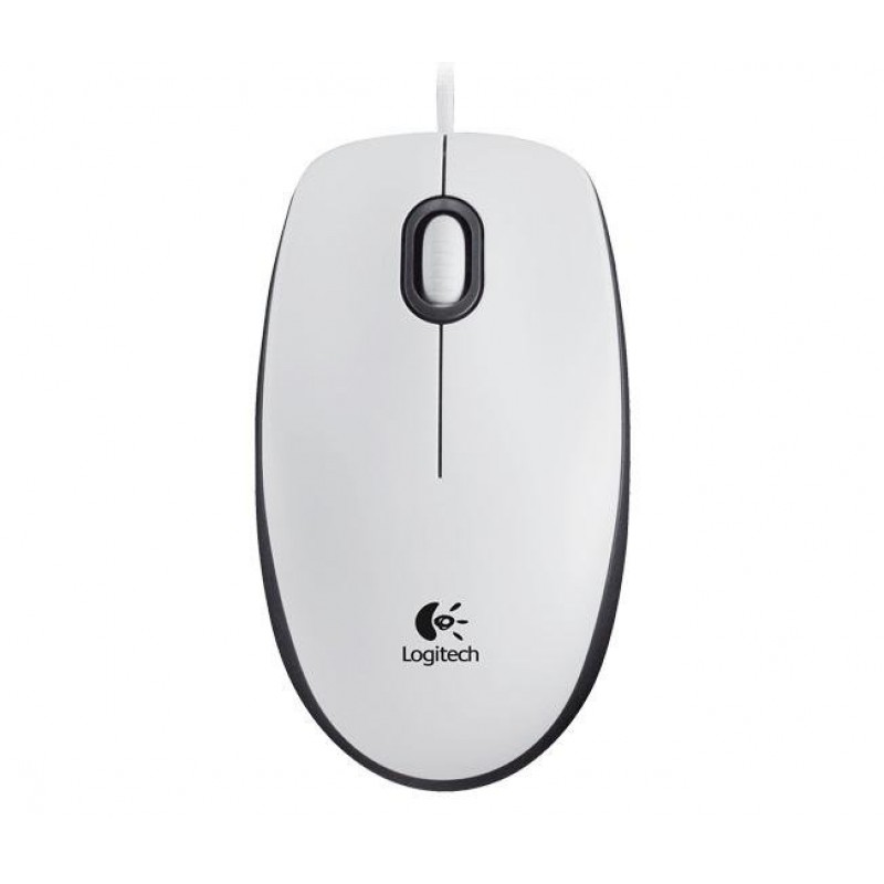 Жична оптична мишка LOGITECH M100, USB, Бял-LOGITECH-MOUSE-M100-WHITE