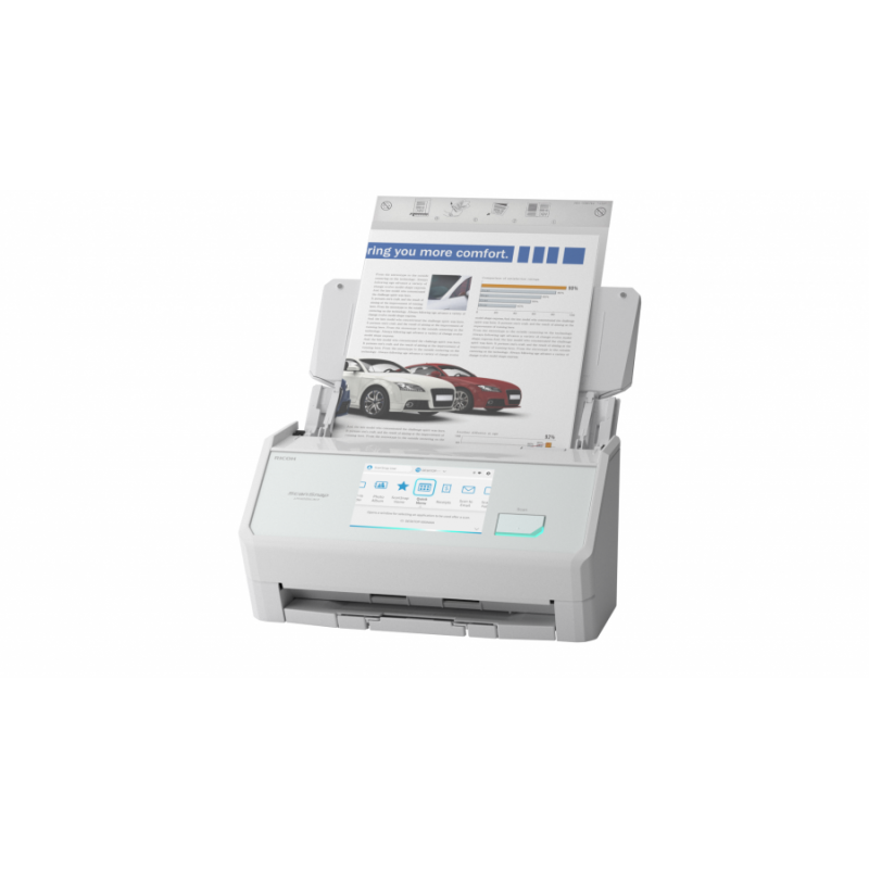 Скенер Ricoh ScanSnap iX2500,A4, USB 3.2,Wi-Fi, Duples ADF, 45ppm/90 ipm, 5" тъч дисплей;бял