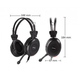 Слушалки A4TECH HU-30, Стерео, USB, Черни