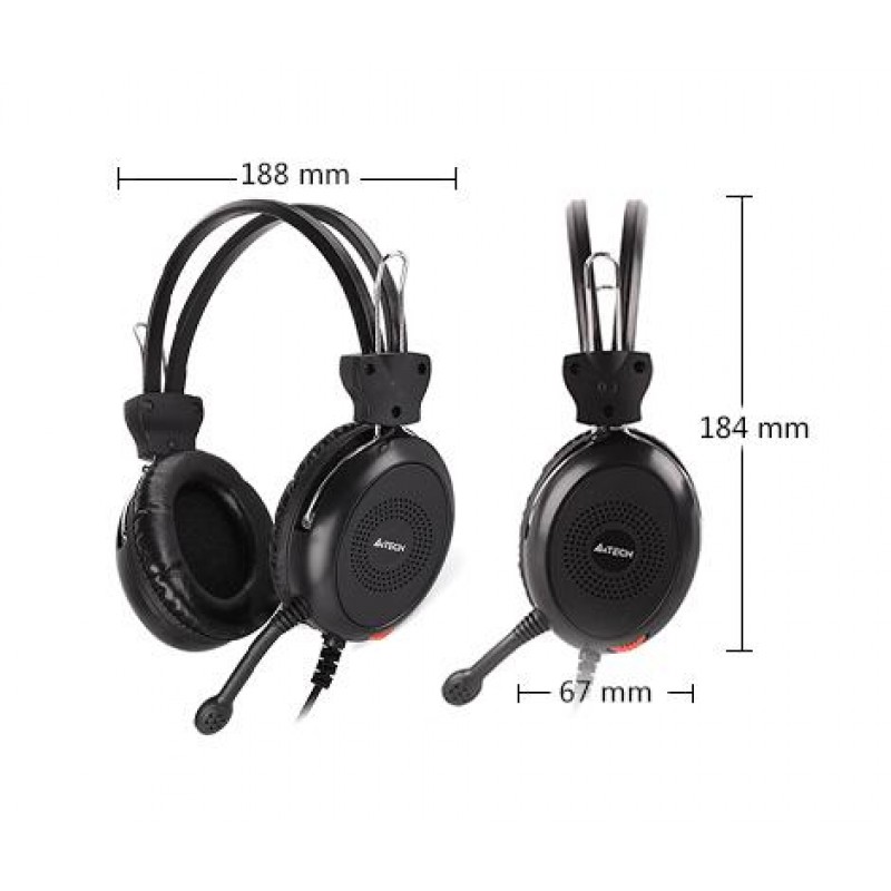 Слушалки A4TECH HU-30, Стерео, USB, Черни-A4-HEAD-HU-30