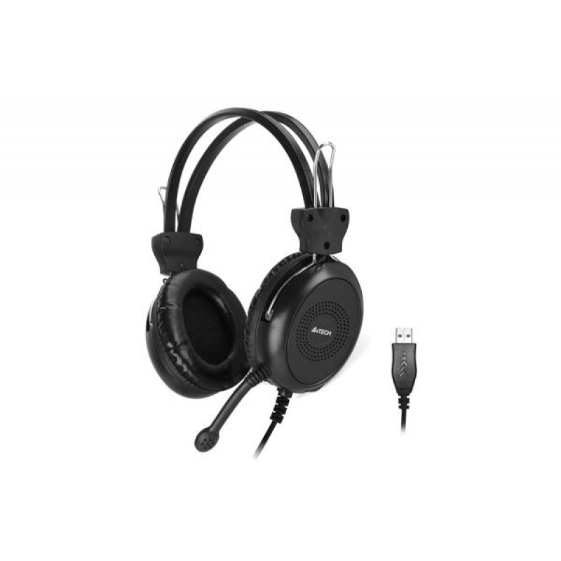 Слушалки A4TECH HU-30, Стерео, USB, Черни-A4-HEAD-HU-30