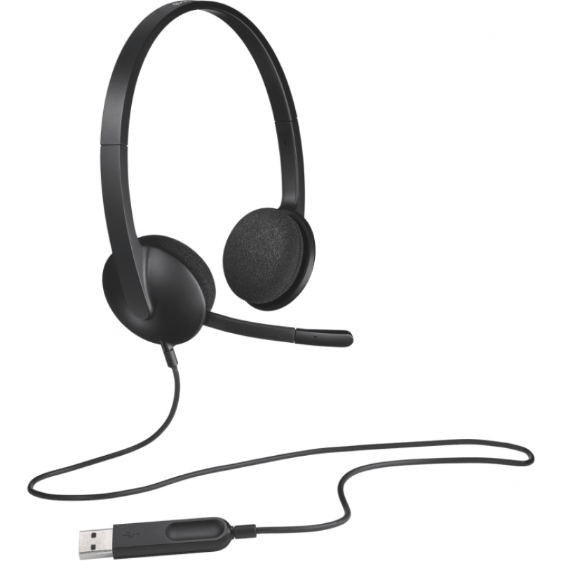 Слушалки с микрофон Logitech H340, USB, LOGITECH-HEAD-H340