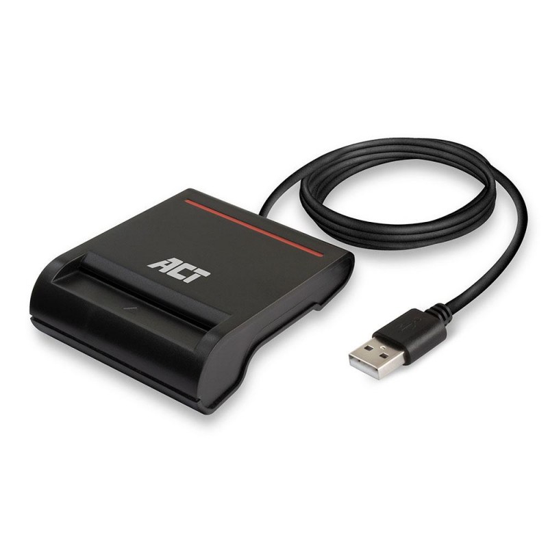 Четец на смарт карти ACT AC6015, USB 2.0, Черен, EWENT-ACT-READER-AC6015