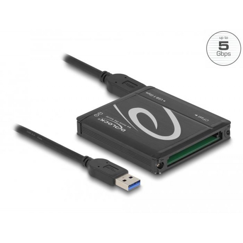 Четец за CFast карти DeLock, 5 Gbps, Черен, DELOCK-91686
