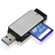 Четец за карти HAMA 123900, USB 3.0, SD/microSD, сребрист-HAMA-123900