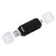 Четец за карти HAMA 181056, USB 2.0, SD/microSD, черен-HAMA-181056