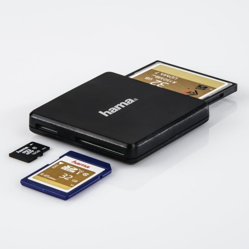 Четец за карти HAMA Multi, USB 3.0, SD/microSD/CF, 5 Gbps, Черен-HAMA-124022