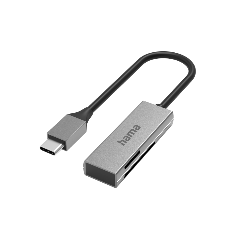 Четец за карти HAMA, USB 3.0, SD/microSD, сребрист, HAMA-200131