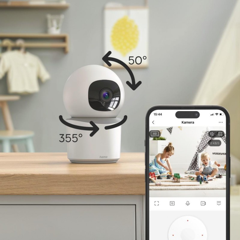 HAMA WiFi камера 1080p, за закрити помещения, 176652, HAMA-176652