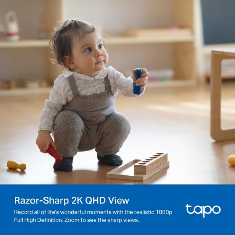 IP камера куполна TP-Link Tapo C222, 2560x1440@30fps, Pan/Tilt, H.264, microSD, Wi-Fi, аудио, RJ-45
