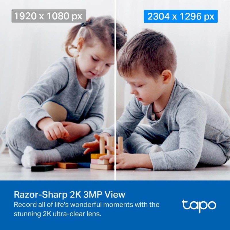 Охранителна WiFi камера TP-Link Tapo C210P2, 360°, Pan/Tilt - 2 Броя