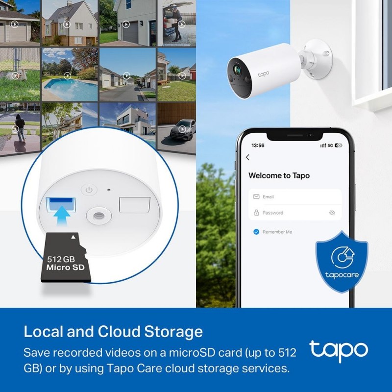 Охранителна WiFi камера TP-Link Tapo C410, Външен/вътрешен монтаж, WiFi, TP-TL-CAM-TAPO-C410