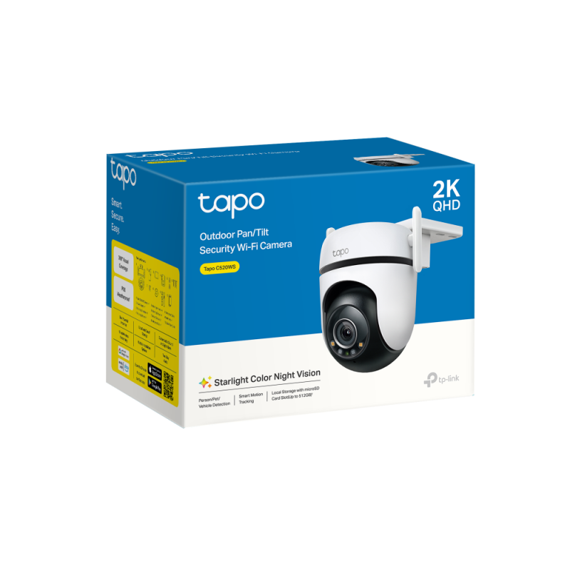 Външна охранителна WiFi камера TP-Link Tapo C520WS - 2K Pan/Tilt, TP-TL-CAM-TAPO-C520WS
