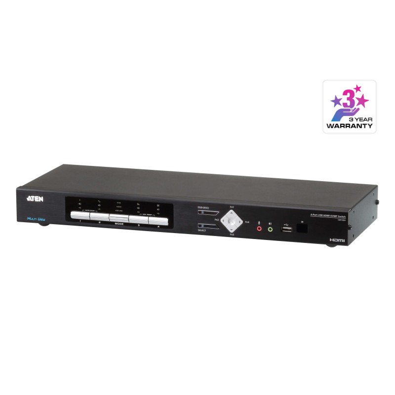 KVM превключвател ATEN CM1284-AT-G, 4 порта, USB, 4K, HDMI, Multi-View, ATEN-CM1284-AT-G