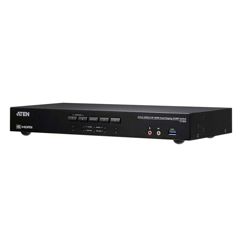 KVM превключвател ATEN CS1844-AT-G, 4 порта USB 3.0, За 2 HDMI монитора, ATEN-CS1844-AT-G