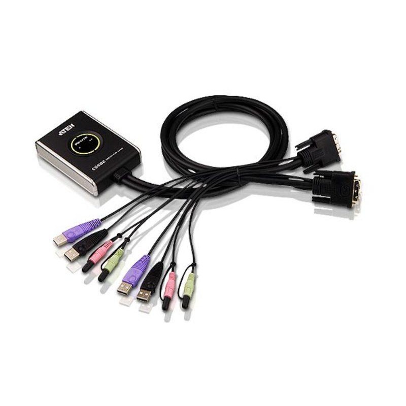 KVM суич ATEN CS682 - 4x USB A, 2x DVI, 4x 3.5mm jack-ATEN-CS682-AT