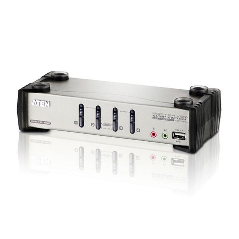 KVMP превключвател, ATEN CS1734B, 4-портов, PS/2-USB, VGA, Audio, OSD, ATEN-CS1734B-A7-G