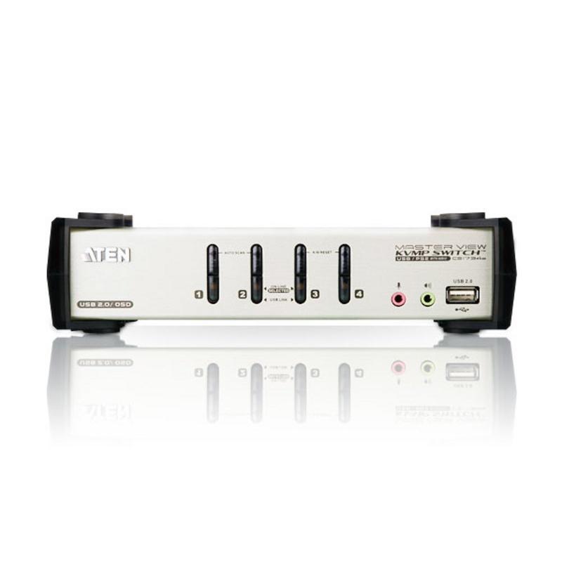 KVMP превключвател, ATEN CS1734B, 4-портов, PS/2-USB, VGA, Audio, OSD, ATEN-CS1734B-A7-G