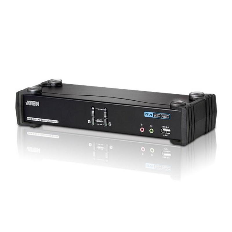 KVMP превключвател ATEN CS1782A 2-портов, USB, DVI Dual Link, CH7.1 Audio, ATEN-CS1782A-AT-G