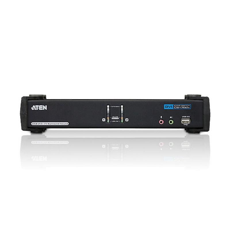 KVMP превключвател ATEN CS1782A 2-портов, USB, DVI Dual Link, CH7.1 Audio, ATEN-CS1782A-AT-G
