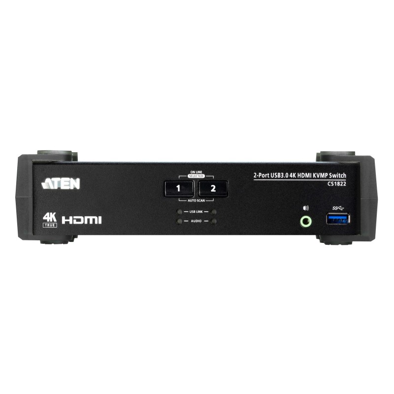 KVMP превключвател ATEN CS1822, 2-портов, 4K, USB 3.0, HDMI Audio, ATEN-CS1822-AT-G