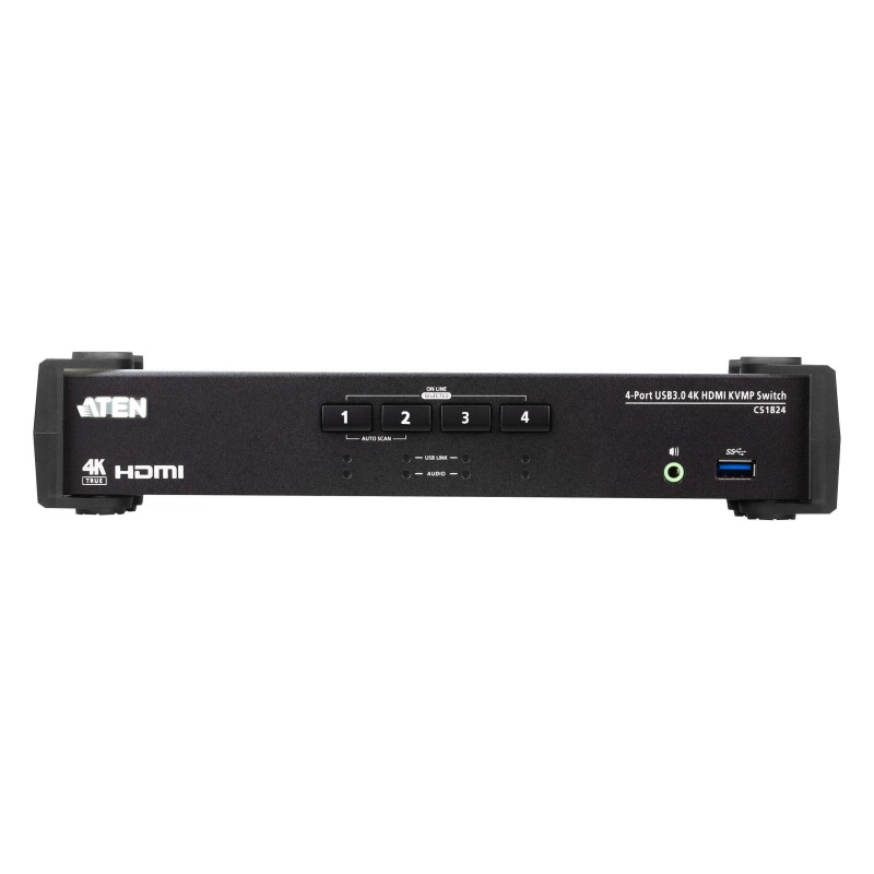 KVMP превключвател ATEN CS1824, 4-портов, 4K, USB 3.0, HDMI Audio, ATEN-CS1824-AT-G