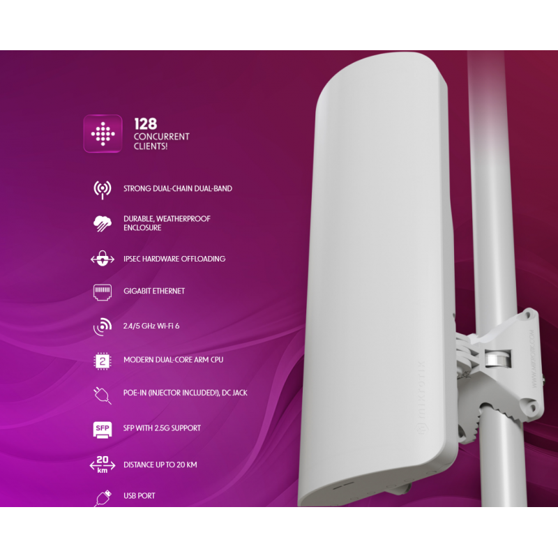 Секторна антена MIKROTIK mANTBox ax 15s, L22UGS-5HaxD2HaxD-15S, 2.4/5GHz, MIKROT-L22UGS-5HaxD2HaxD