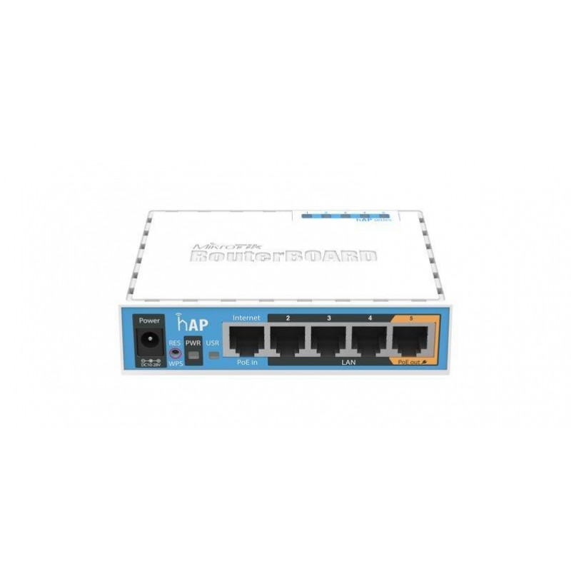 Безжичен Access point MiKrotik HAP RB951UI-2ND, 5 x 10/100 Mbps, PoE, Бял-MIKROTIK-RB951Ui-2ND-HAP