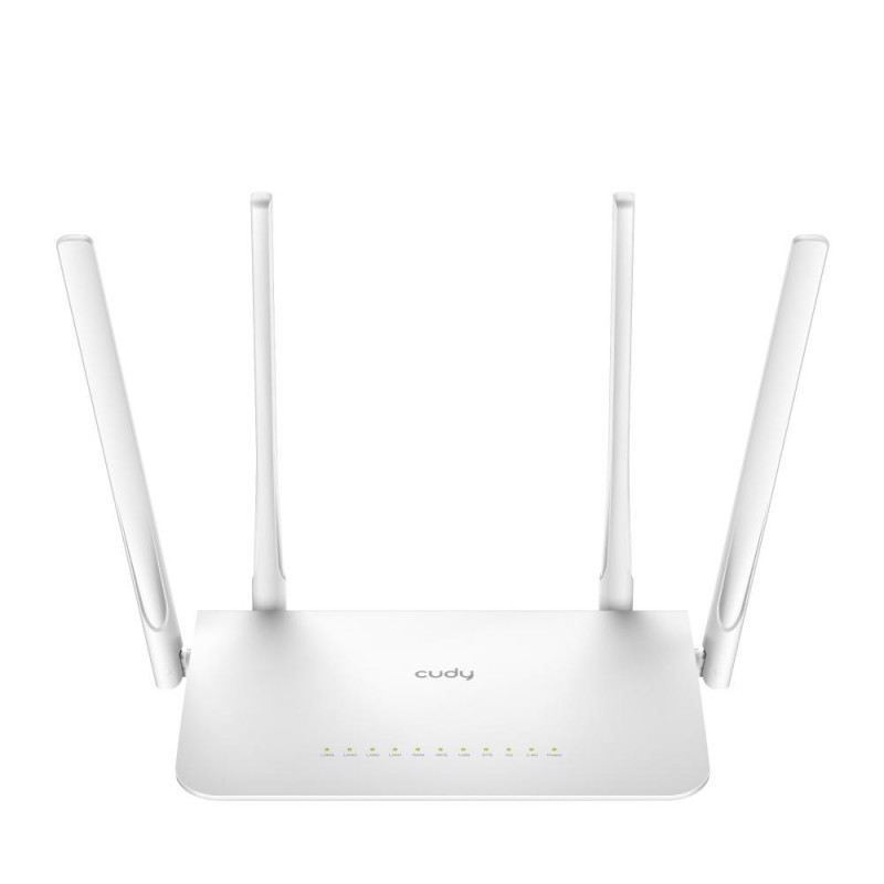 Безжичен рутер CUDY WR1300, Двубандов AC1200, 300+867 Mbps, DDR 128MB, Бял, CUDY-ROUT-WR1300