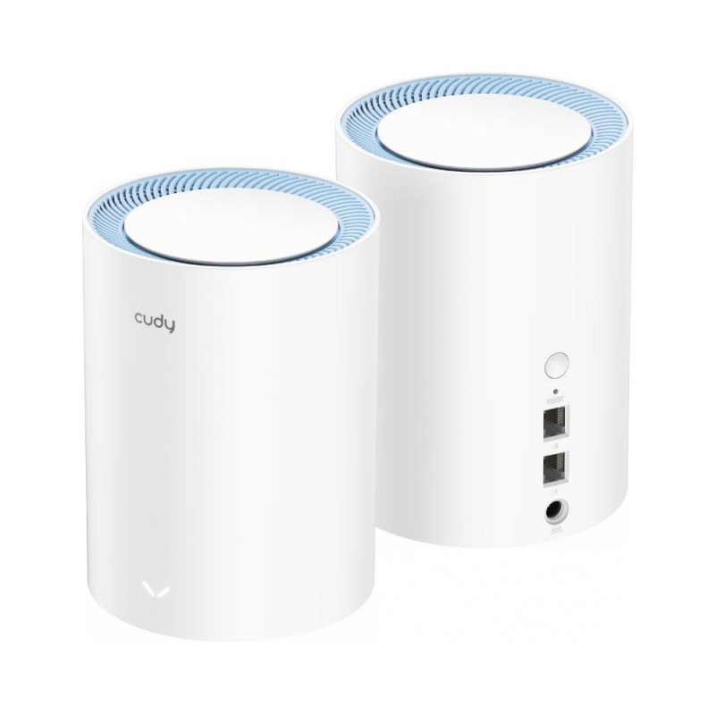 Безжичен рутер Cudy M1200 2, AC1200 Dual Band, 2.4/5 GHz, 300 -  867 Mbps, 2 броя, CUDY-ROUT-M1200-2