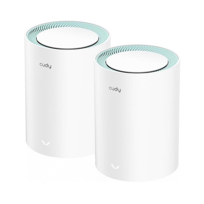 Безжичен рутер Cudy M1300, 2-pack, AC1200 Dual Band, 2.4/5 GHz, 300 -  867 Mbps, CUDY-ROUT-M1300-2