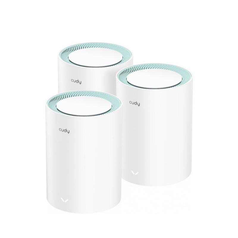 Безжичен рутер Cudy M1300, 3-pack, AC1200 Dual Band, 2.4/5 GHz, 300 -  867 Mbps, CUDY-ROUT-M1300-3