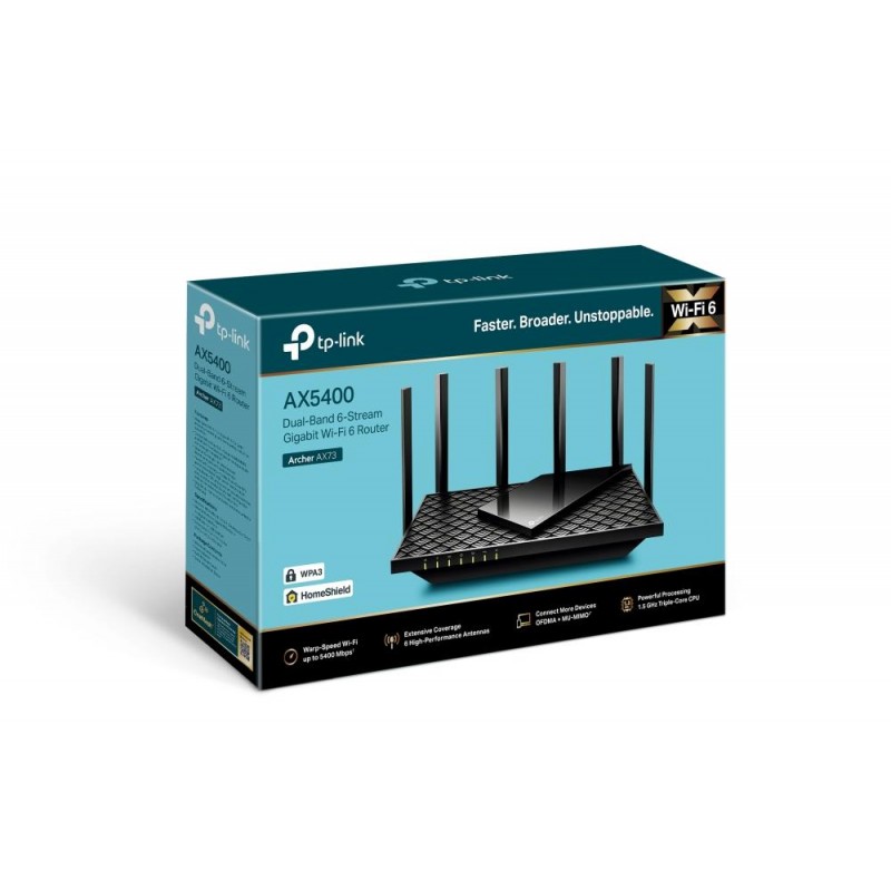 Безжичен рутер TP-Link Archer AX73, AX5400 двулентов Gigabit Wi-Fi 6 с OneMesh технология