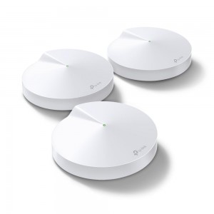Безжичен рутер TP-Link Deco M5, AC1300, 2.4/5 GHz, 400 -  867 Mbps, Gigabit, (3-pack)