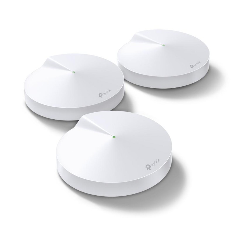 Безжичен рутер TP-Link Deco M5, AC1300, 2.4/5 GHz, 400 -  867 Mbps, Gigabit, (3-pack), TP-TL-DECO-M5-3PACK
